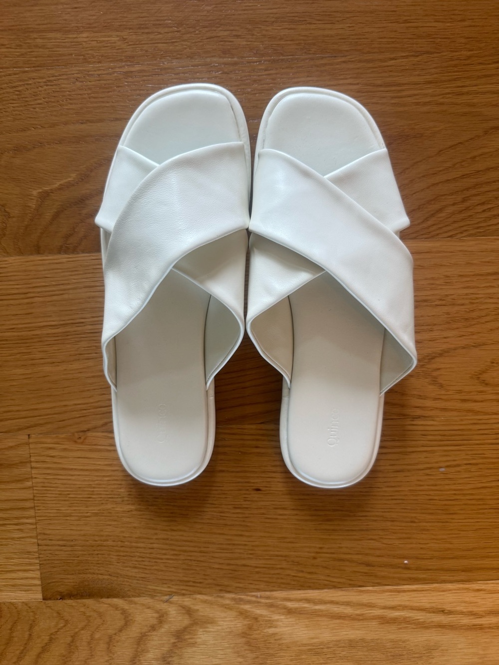 Quince Bone Crisscross Slide Sandals
